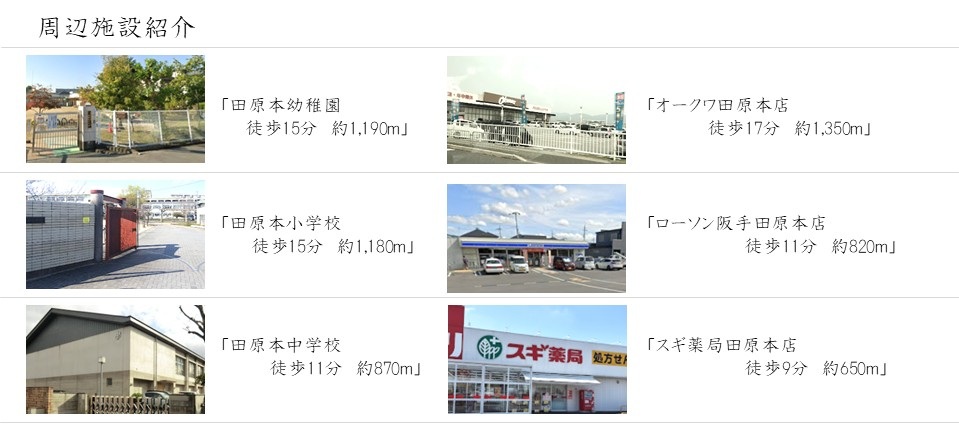 磯城郡田原本町阪手　周辺施設紹介